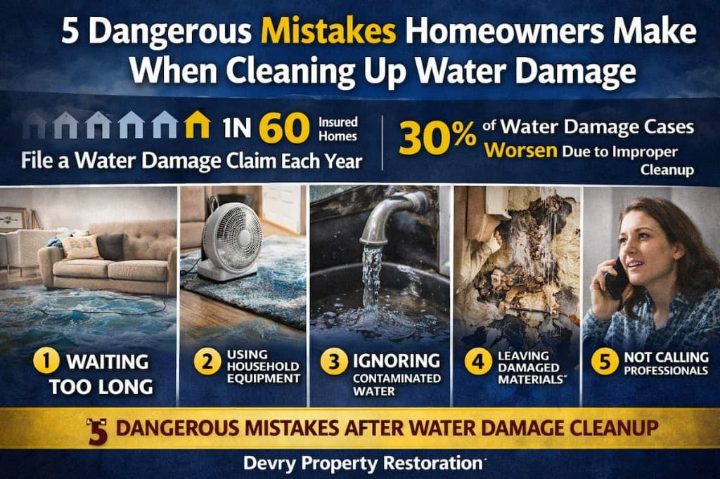 5 Dangerous Mistakes Homeowners Make When Cleaning Up Water Damage