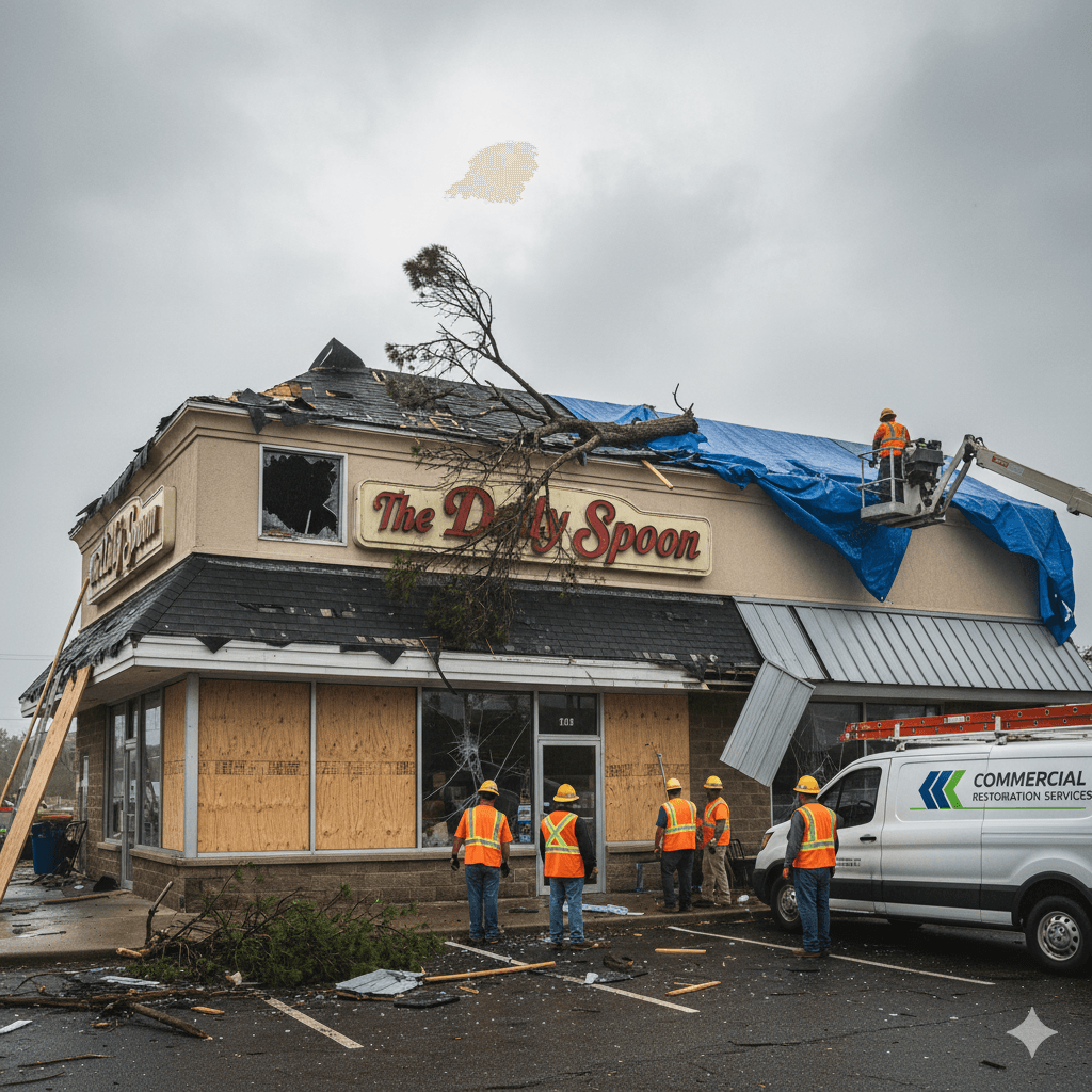 Wind damage repair for businesses